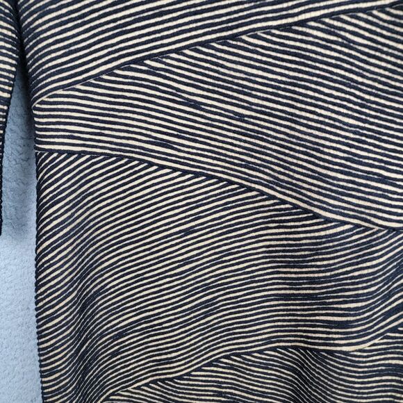 Sara Campbell Midi Wool Blend Cowl Neck Sweater Dress Striped Cozy Trending - Picture 4 of 13